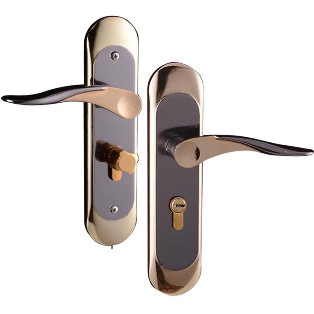 Entrance Lever door handle [with Three keys] for office or front door #5