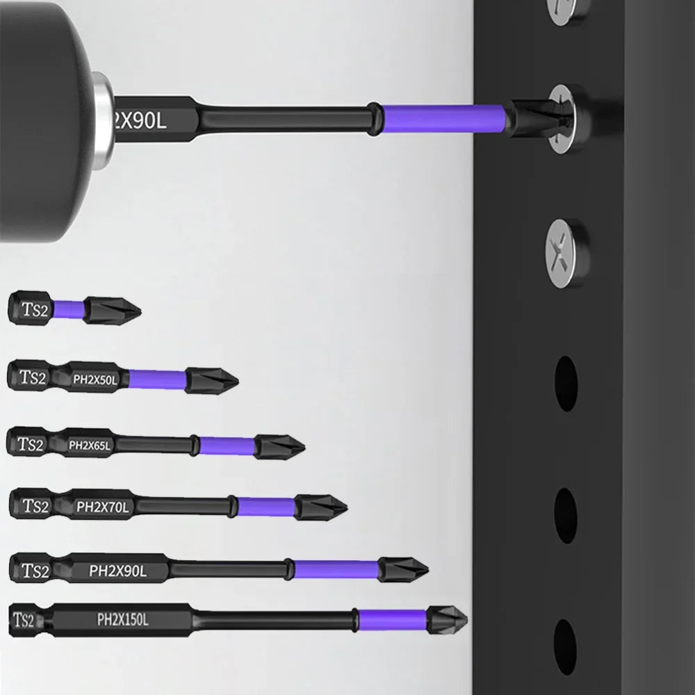 10/20PCS PH2 Impact Driver Bit Set Magnetic Cross Screwdriver Set Impact Drill Bit Screw Alloy Steel Non-slip Cross Screwdriver