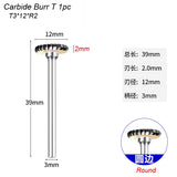 T Type Carbide Rotary File Arc Metal Cutter Bit Tungsten Hard For Aluminum Stone Plastic Carving Engraving For Dremel Metalwork