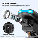Foldable 4K HD Wide-Angle Camera Drone | WIFI Altitude Hold RC Quadcopter for Aerial Photography