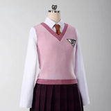 Anime Kaede Cosplay Akamatsu Costume White Shirt Pink Vest Skirt JK School Uniform Role Play Outfit Halloween Carnival Party