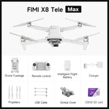 FIMI X8 Tele Max Drone 30x Hybrid Zoom Wide-Angle Tele Camera 20KM Range 4K 60fps 3-Axis Gimbal GPS AI Super Night Video