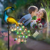 1PC Peacock Solar Garden Lights Outdoor, Animal-Shaped Decorative Lamp with Auto Sensor, Solar-Powered Art for Yard/Lawn