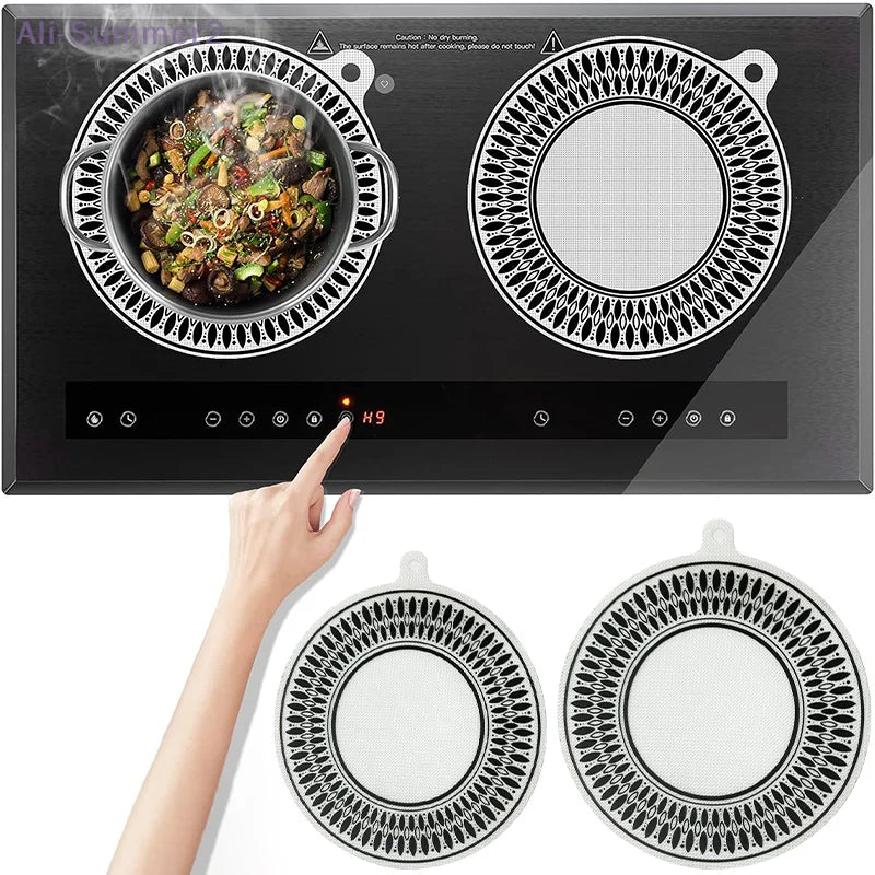 {Summer2} 22/24cm Heat-resistant Silicone Induction Protect Mat Cooktop Anti-Scratch Pad For Induction Stove Air Fryer Liners