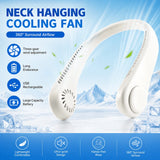 Portable Bladeless Neck Fan 3 Speed Adjustable Rechargeable Air Cooler Mini Hanging Neck Fan Long Battery Life for Summer Outdoo