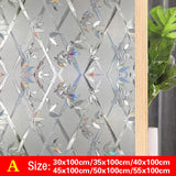 30-55*100cm PVC Self-adhesive No Glue Static Stick 3D Adsorption Window Film Anti-uv Stickers Privacy Blocking Waterproof