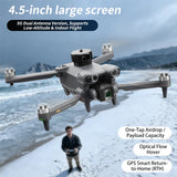 AE51 Foldable GPS Drone 4.5 Inch Large Screen Controller 4K HD Camera Optical Flow Stable Hover WiFi FPV RC Quadcopter for Gift