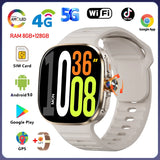 5G/4G Smart Watch 2.4 inch AMOLED 2100mah Battery 900W Camera GPS WIFI Google APPS Download 8GB+128GB RAM Smartwatch Android 10