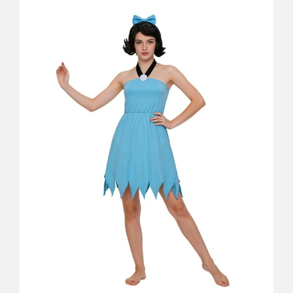 Modern Primitive People Fred and Wilma Flintstone Costume Barney Rubble Caveman Outfit Halloween Party Indian Cosplay Costume