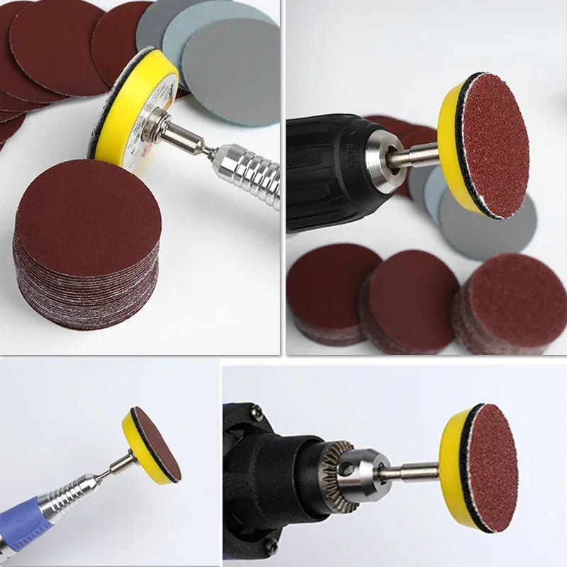 50-100pcs Set 2 inch Sanding Discs Pad Kit for Drill Grinder Rotary Tools with Backer Plate Includes 60-2000 Grit Sandpapers