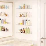 2pc Clear Acrylic Storage Rack Wall Mounted Book Floating Shelf Makeup Display Stand Holder Bathroom Kitchen Organizer