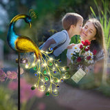 1PC Peacock Solar Garden Lights Outdoor, Animal-Shaped Decorative Lamp with Auto Sensor, Solar-Powered Art for Yard/Lawn