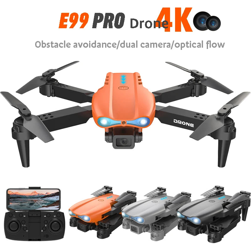 E99&K3 Pro Drone with 4K Dual Camera Optical Flow Aerial Photography Four Axis RC Aircraft fpv Fixed Height DronToy Foldable Toy