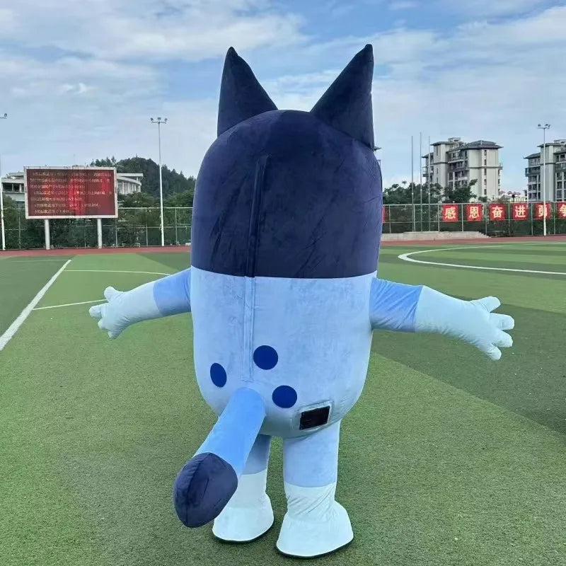 2028 New Blue Bing Dog Inflatable Costume Mascot for Adult Plush Furry Animal Halloween Carnival Dress Yellow Blue Dog Suit