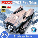 Lenovo Z908 8K Foldable RC Drone 3-Sided Obstacle Avoidance Optical Flow ESC Brushless Quadcopter For Adults