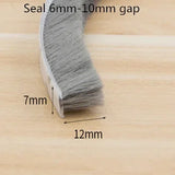 10/5Meters Brush Strip Self Adhesive Door Window Sealing Strip Home Door Window Sound Insulation Seal Film Door Weather Strip