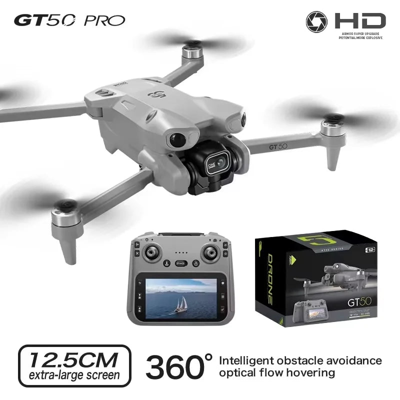 GT50 Pro 8K Dual-Camera HD Aerial Photography Foldable Screen RC Quadcopter New Upgraded Drone Dron with Toy for Kids Boys Gifts