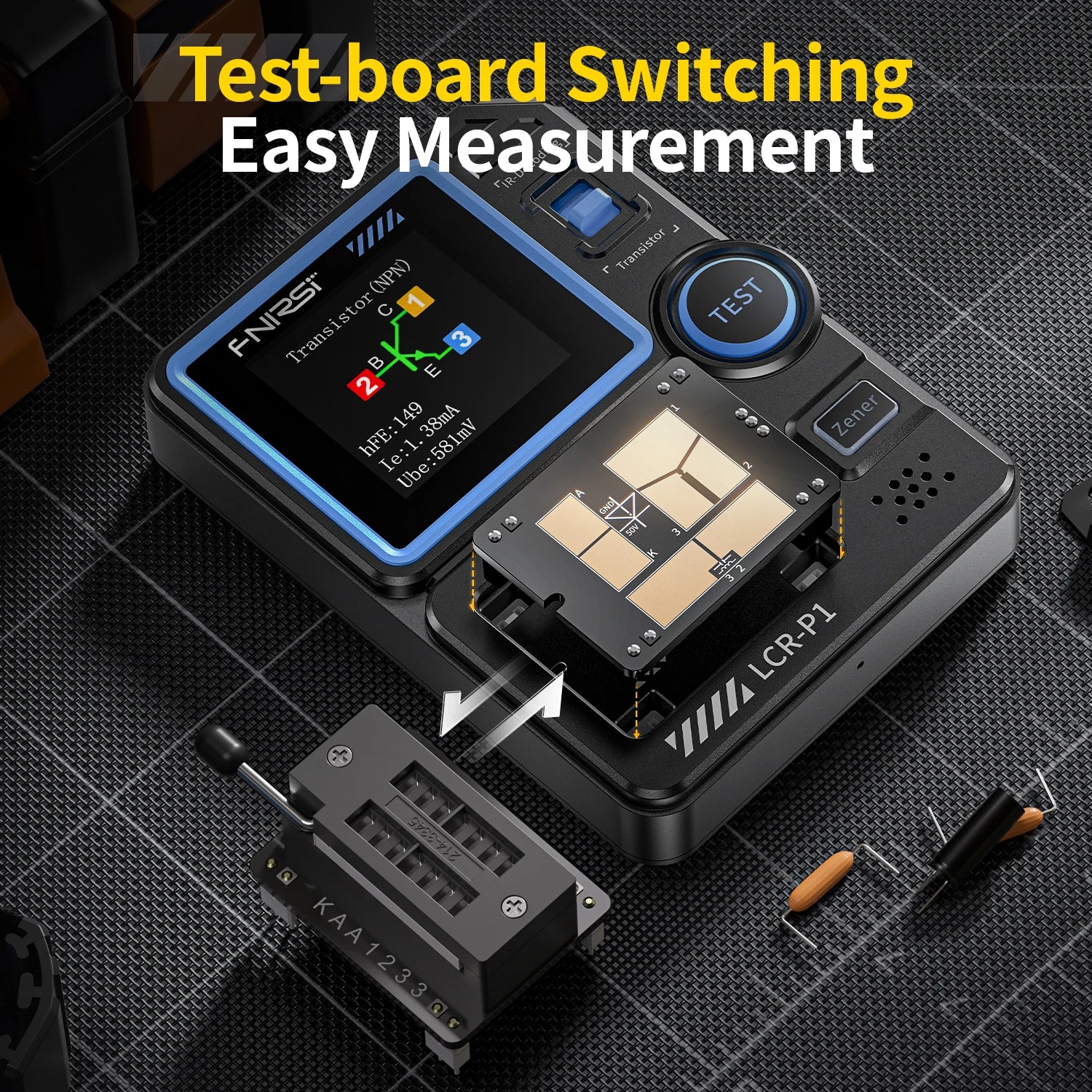 LCR-P1 Transistor Tester Diode Triode Capacitance Resistance Meter LCR ESR Meter NPN PNP MOSFET IR Multifunction Tester