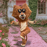 Cartoon Brown Lion Mascot Costume Adult Animal Character Lion King Cosplay Mascotte Fancy Dress Theme Party Carnival Props