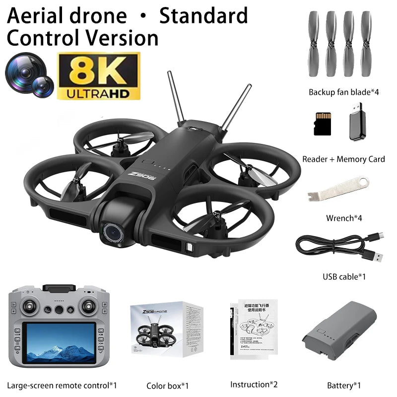 2026 NEW Z906 Drone 8K HD Camera FPV Quadcopter with Screen Remote Control 5G WIFI Aerial Photography RC Dron Toy For Child Gift