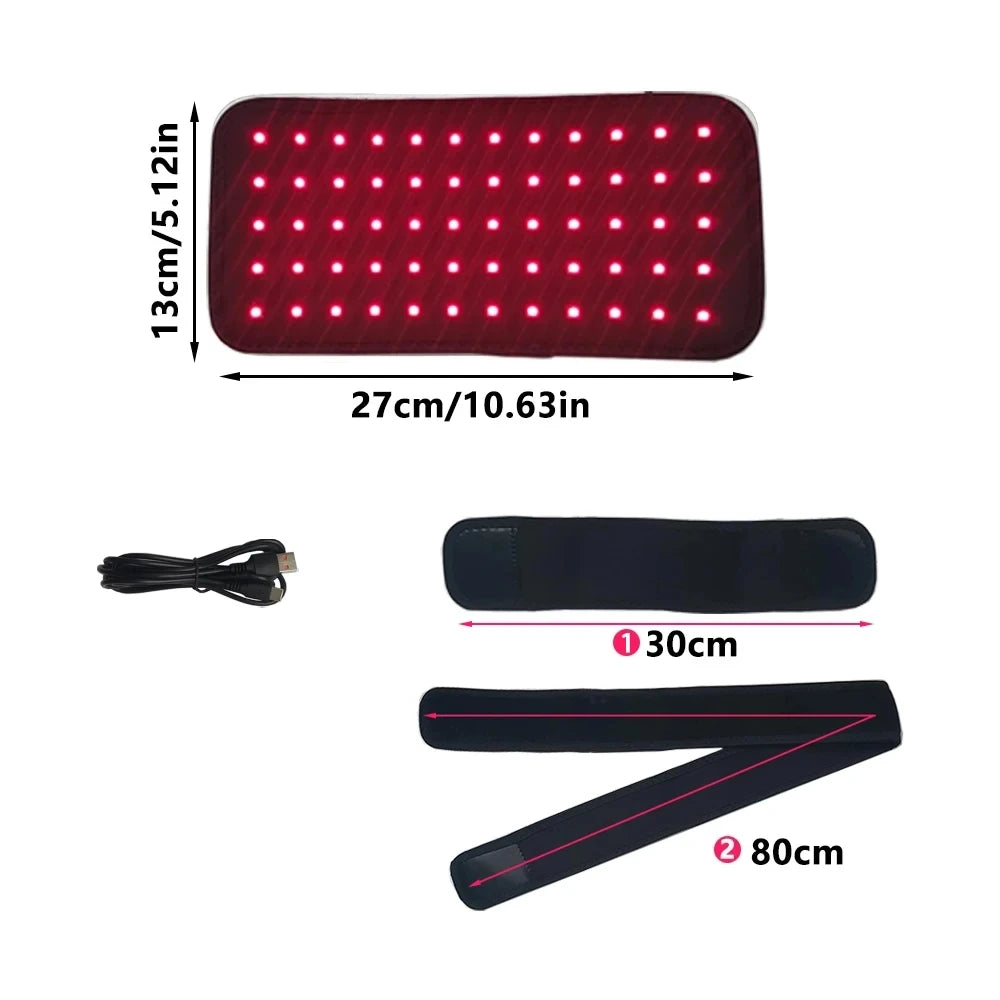 Red＆Infrared Light Therapy Belt 660nm&850nm Full Body Pain Relief Wrap Burn Fat Wrap Slimming Machine Waist,Wrist,Chin,Neck Pad