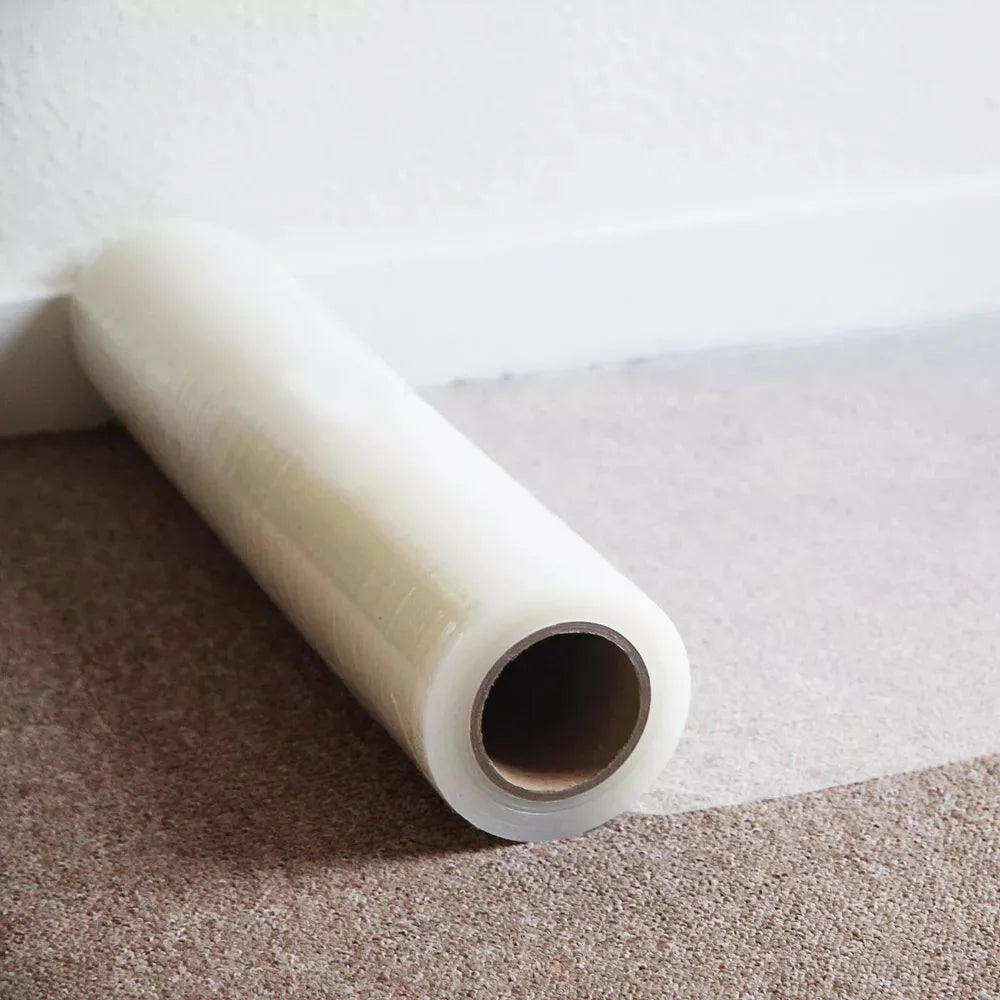 Self-Adhesive Carpet Floor Protector Clear Roll Protection Cover Dust Film Decoration 60CM * 100M (60 Micron)