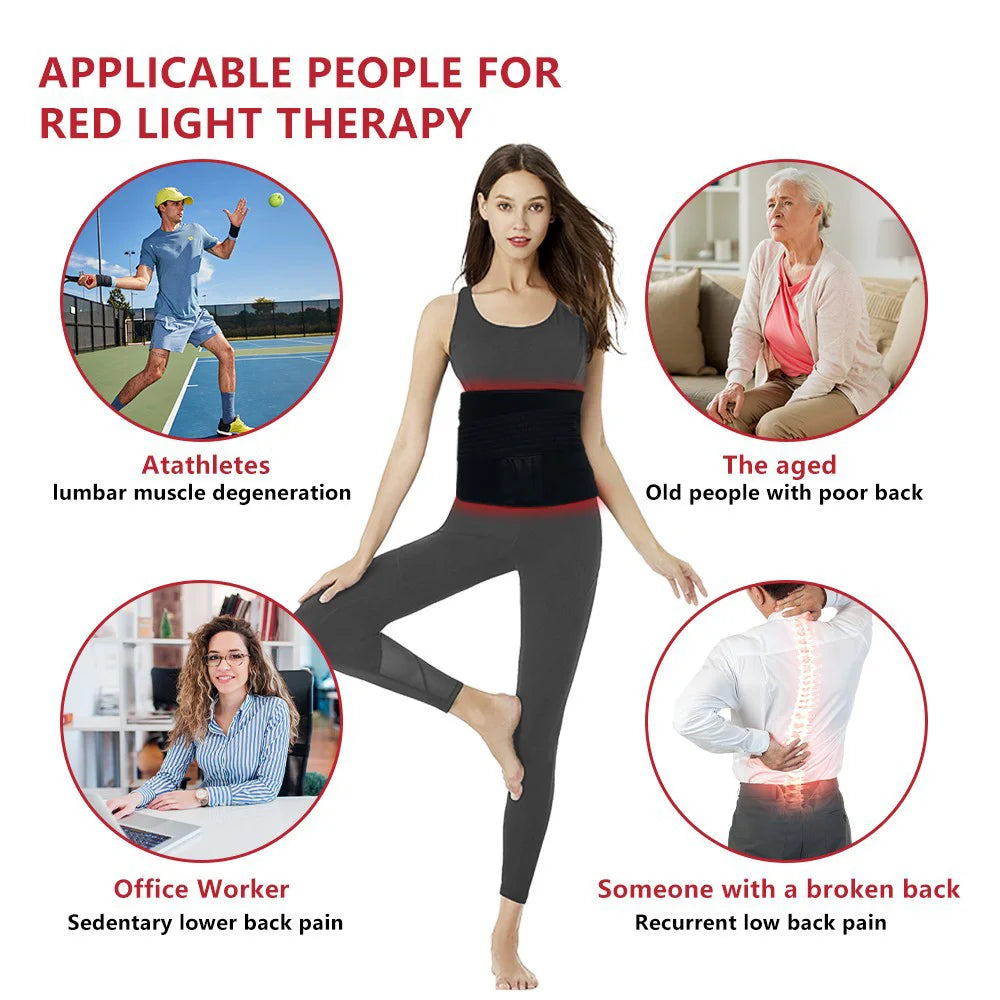 360LED Red＆Infrared Therapy Belt Body Wearable Wrap Large Heating Pad LED Beauty Devices For Face & Body Shoulder Joint Muscle