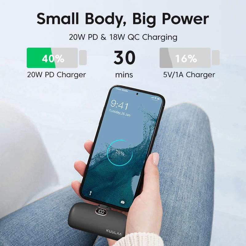 KUULAA 5000mAh portable power bank