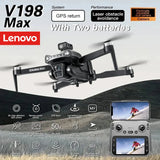Lenovo V198Max GPS Drone 4K Professional 8K HD Two Camera  Brushless Motor 5G WIFI FPV RC Quadcopter Helicopter with Screen toy