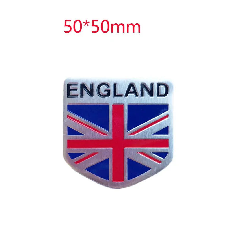 3D Aluminum Car UK United Kingdom ENGLAND National Flag Map Emblem Sticker Auto Fender Side Rear Trunk Decal Badge Decoration