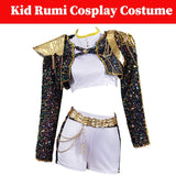 Black Golden Costume Set Cute Dress Up Outfit Halloween Party Cosplay Roleplay Uniform Performance Birthday Fancy Dress