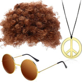 60s 70s Hippie Tassel Outfits for Women Cosplay Costume Set Peace Sign Earring Headband Fringe Vest Stage Performance Cardigan