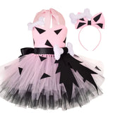 2026 2024 Baby Halloween Costume Clothing Flinstones Pebbles Kids Girls Cosplay Tutu Dress With Hairpin Stage Performance  MR5VH