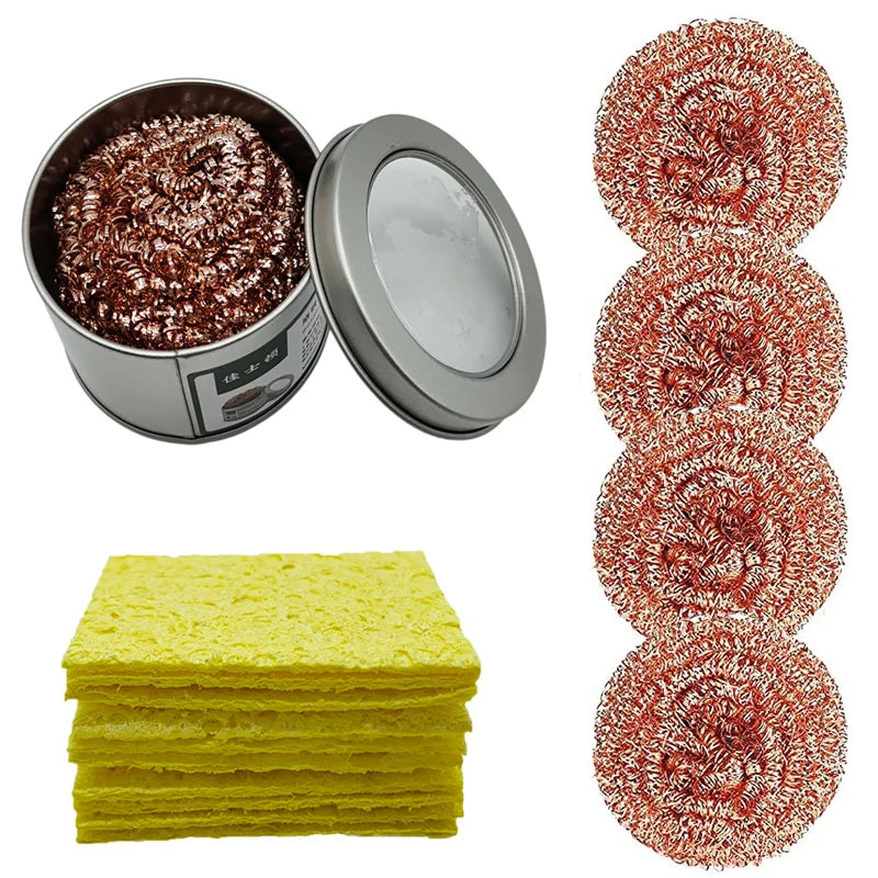 Cleaning Ball Desoldering Soldering Iron Mesh Filter Cleaning Nozzle Tip Copper Wire Cleaner Ball Metal Dross Box Clean Ball