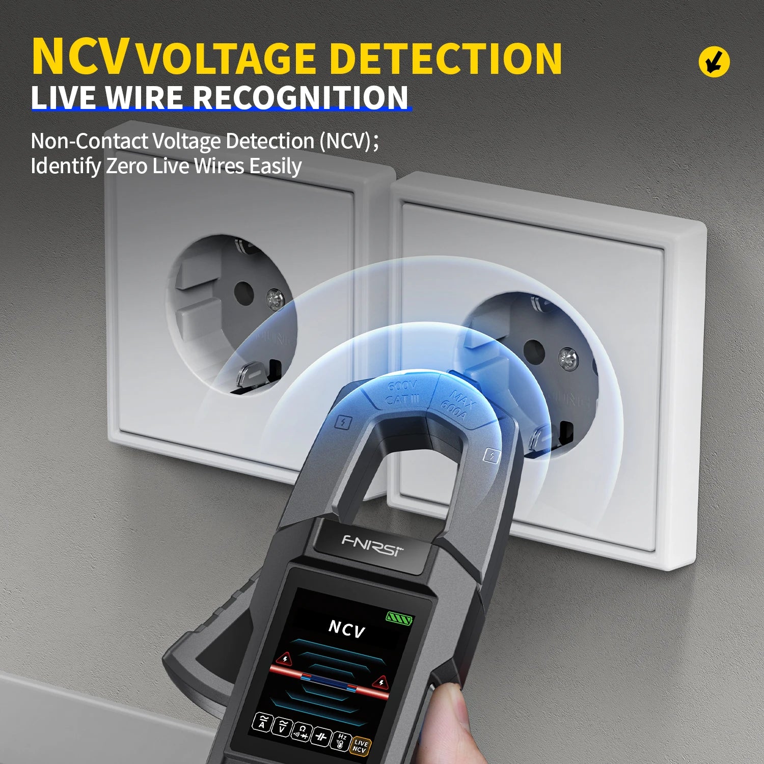 FNIRSI DMC-100 Clamp Meter 10000 Counts TRMS AC/DC Current Amperemeter Clamp 600A Digital Multimeter USB Charge Electrician Tool