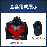 Batmaning Beyond Cosplay Costume Black Jumpsuit with Headgear Full Set Props Accessories Halloween Carnival Party