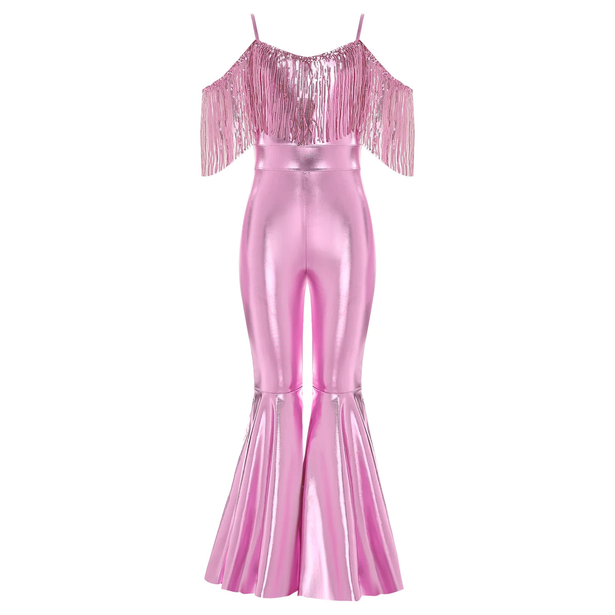 Girls Hippie Costume Cosplay Vintage 60s 70s Disco Stage Performance Dancing Jumpsuit Carnival Shiny Singer Hippies Costumes