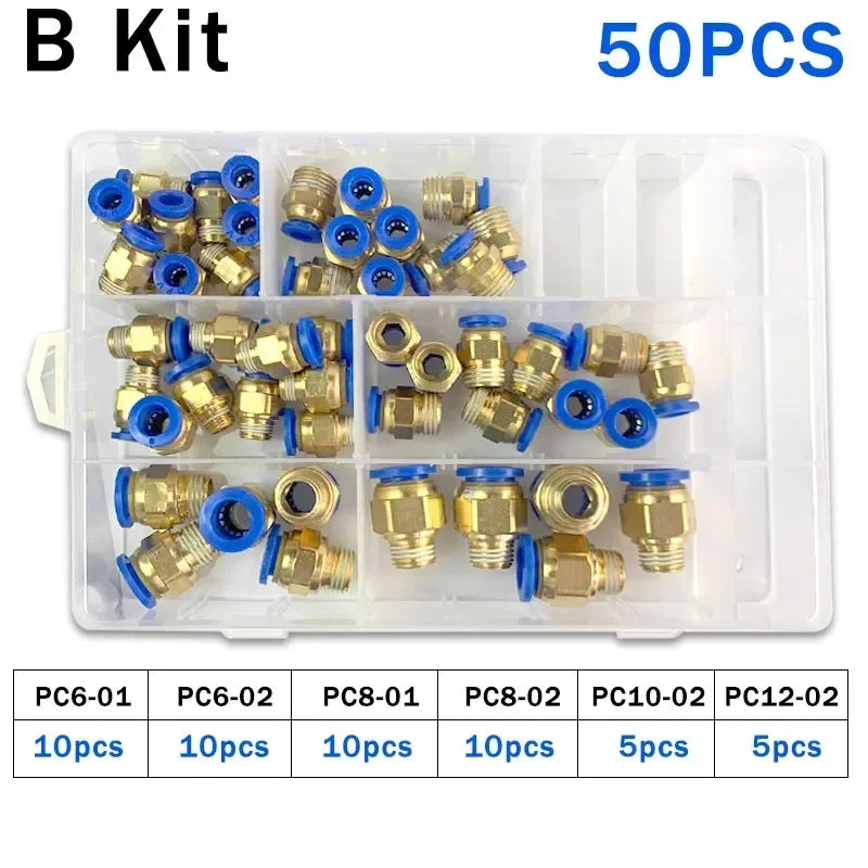 PC Series Box 4mm 6mm 8mm 10mm 12mm Air Joint Connectors Push in Hose Tube Pneumatic Fitting 1/4 1/8 1/2 Quick Release Couplings