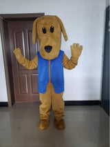 Plush Brown Dog Mascot Costume Adult Full Body Cosplay Outfits Cartoon Character Halloween Fancy Dress Party Animal Carnival Pro