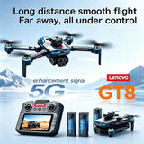 Lenovo GT8 Drone with Large Screen Remote Control 8K HD Three Camera Aerial Photography Brushless Motor Obstacle Avoidance FPV