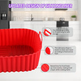 21cm Silicone Air Fryer Liners Square Non Stick Reusable Basket for Pizza Roasting Baking Easy Clean Heat Resistant Accessories