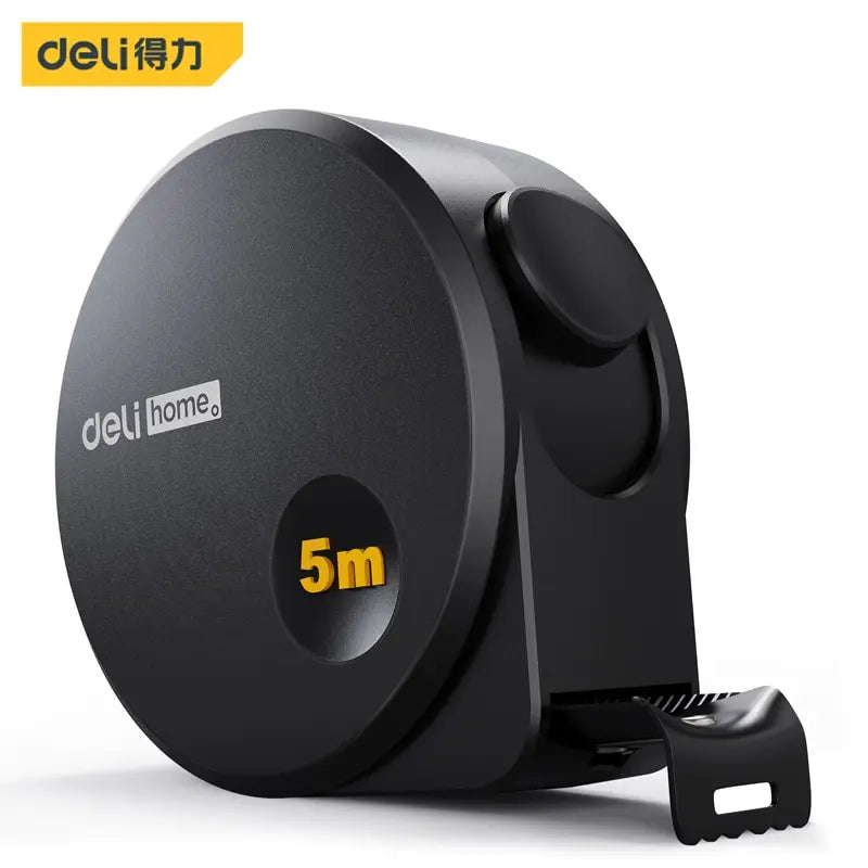 Deli 5M Measuring Tape Black Carbon Steel Material High Quality Multifunctional Household Woodworking Portable Measuring Tool