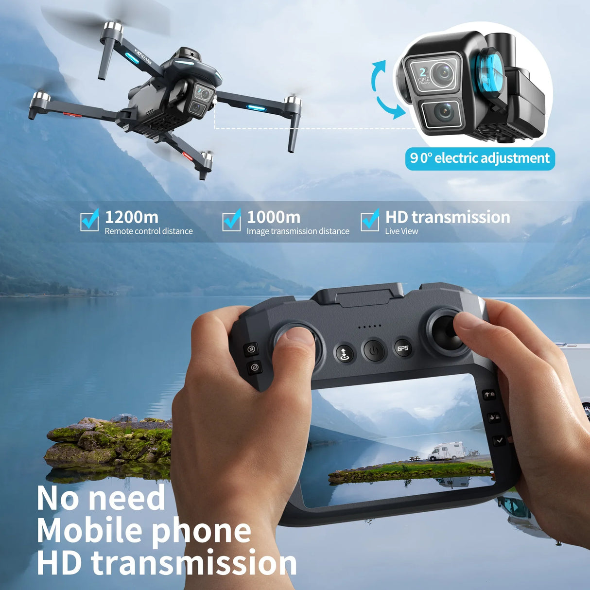 Lenovo XT606 MAX GPS Drone 4k HD 8K Professional 8K HD Camera FPV Wish Screen Drone 360° Obstacle Avoidance Quadcopter Toys Dron