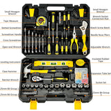 108 Piece Tool Set General House hold Hand Tool Kit with Plastic Toolbox Storage Case Used to Car repair And home Repair