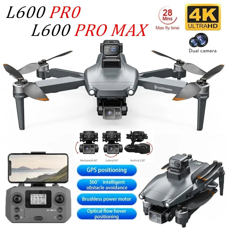 L600 PRO/L600 PRO MAX GPS Drone 4K Professional HD Camera 3-Axis Gimbal 5G FPV Brushless Optional Avoiding Obstacle Quadcopter