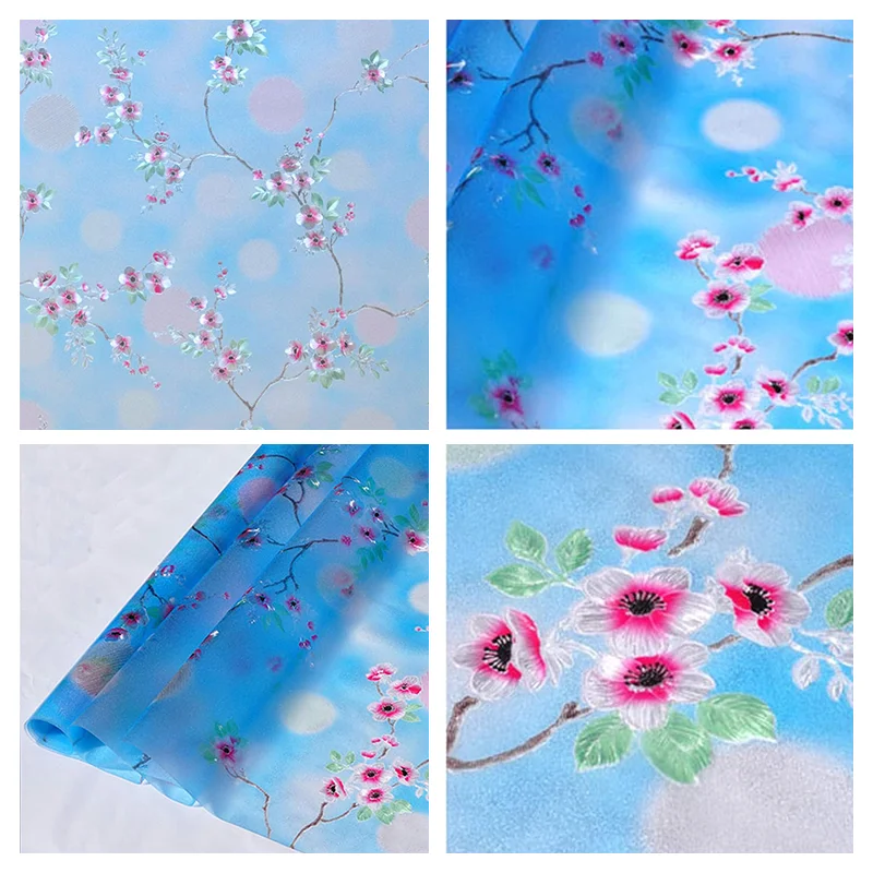 Window Privacy Film Adhesive Film Static Clings 3D Decorative Flower Window Film Stained Vinyl Glass Christmas Window Sticker