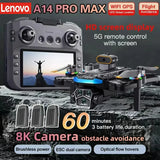 Lenovo  A14Pro max GPS Brushless 8K three Camera Optical Flow Obstacle Avoidance Foldable Quadcopter RC Distance Drone Toys