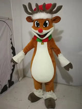 Christmas Reindeer Mascot Costumes Cartoon Elk Adult Cosplay Deer Clothes New Year Fancy Dress Carnival Event Advertising Props