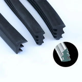 1/3/5M Door And Window Sealing Strip Aluminum Windproof Alloy Fixed Glass Gap Three T Type Fill The Card Slot Rubber Strips