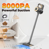 Multifunctional Handheld Vacuum Cleaner, 8Kpa Super Suction Power, 6000Mah Battery USB Charging, Brushless Motor, Adjustable Rod-Type Carpet Cleaner, Household Cleaning Tool